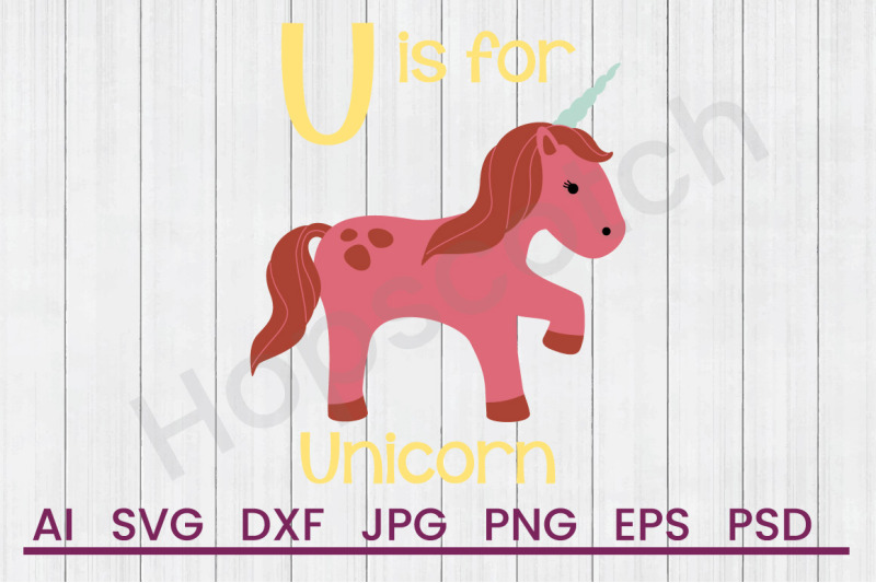 u-for-unicorn-svg-file-dxf-file