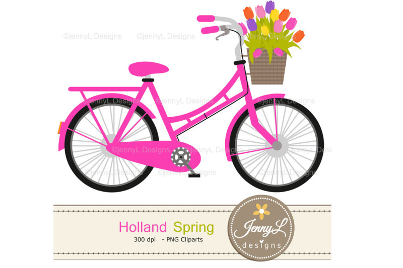 holland-spring-digital-papers-and-windmill-bike-clipart-clogs-dutch