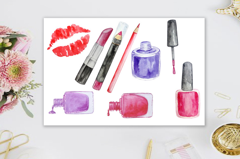 watercolor-cosmetic-clipart-make-up-set