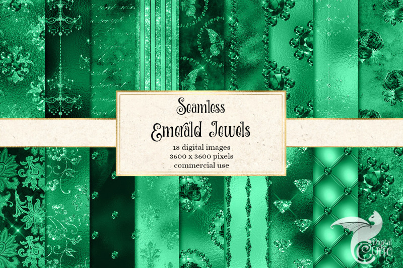 emerald-jewels-digital-paper