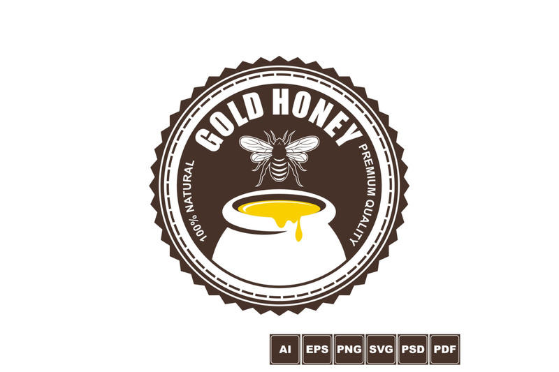gold-honey-label-template-design