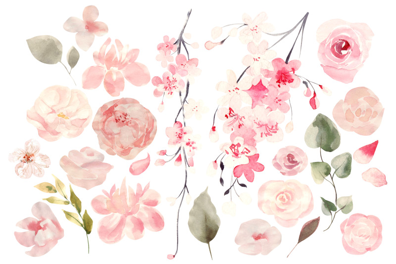 watercolor-blooming-flowers