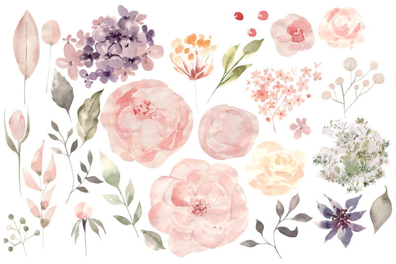watercolor-blooming-flowers