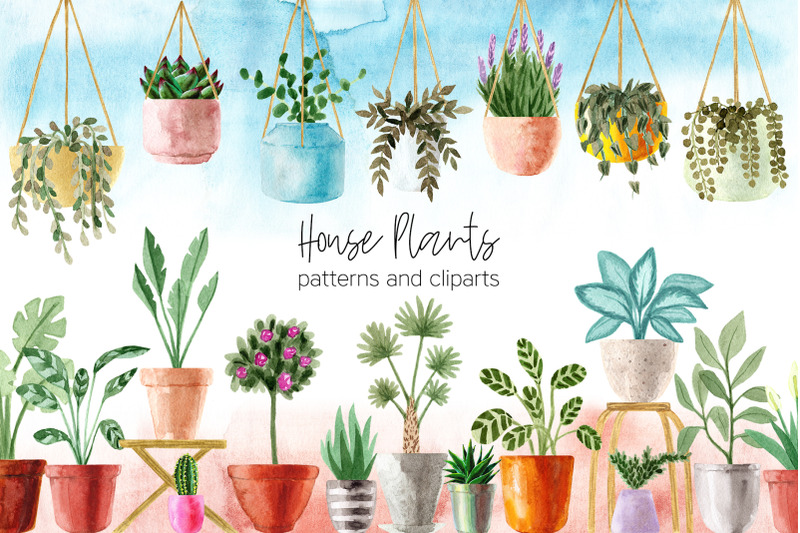 watercolor-house-plants-patterns