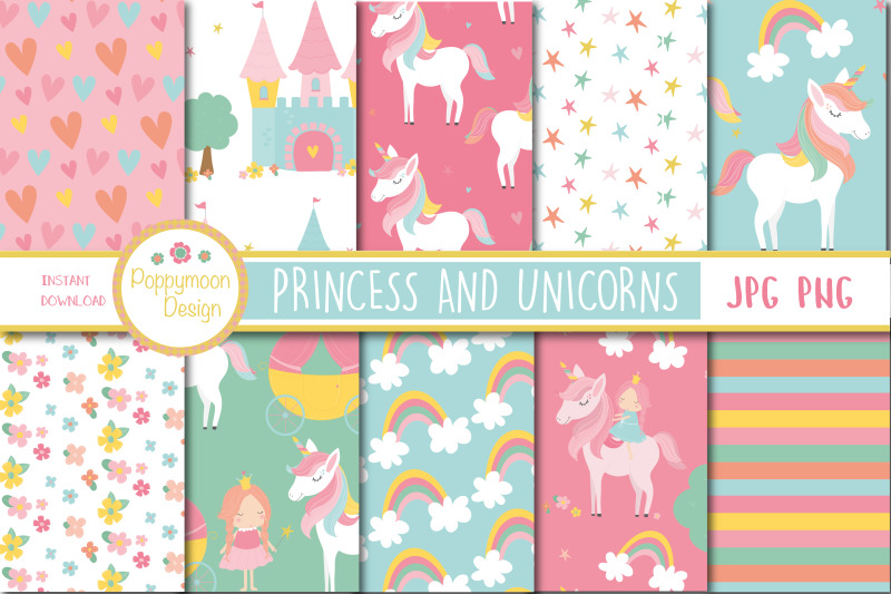 princess-and-unicorns-paper