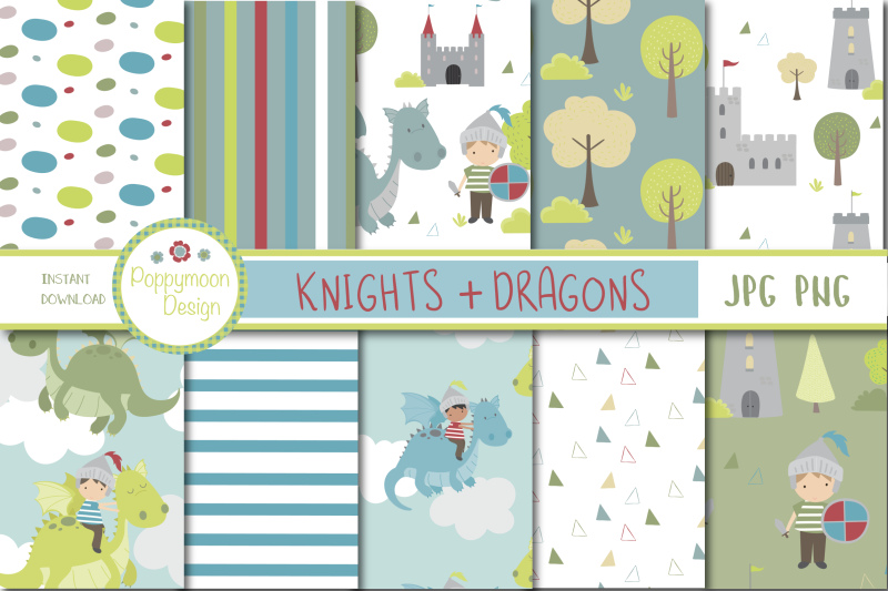 dragon-and-knights-paper
