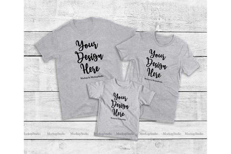 matching-family-gray-t-shirts-mockup-parents-kids-shirts