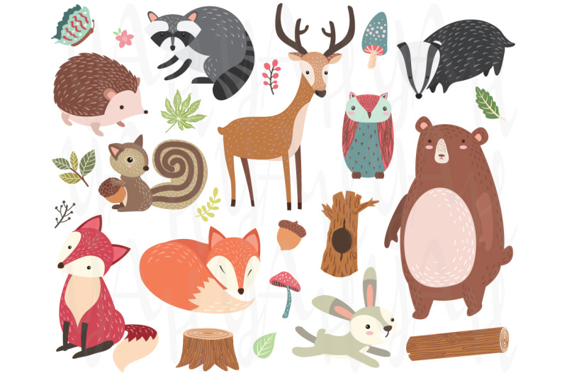 cute-forest-animal-collections-set