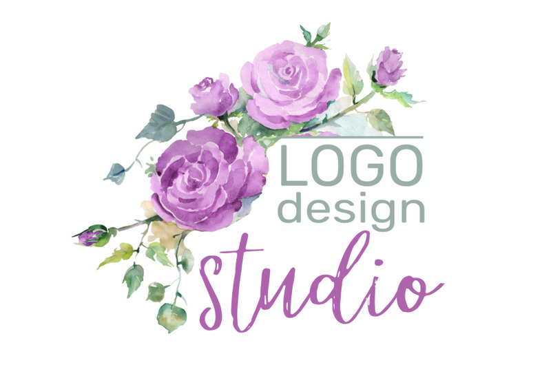logo-with-purple-roses-watercolor-png