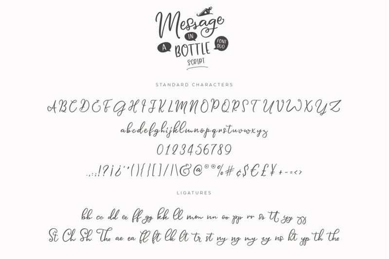 Message In A Bottle Font Duo Extras By Ayca Atalay Creative Thehungryjpeg Com