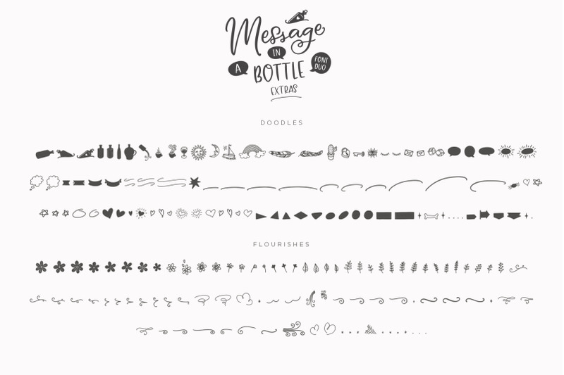 Message In A Bottle Font Duo Extras By Ayca Atalay Creative Thehungryjpeg Com