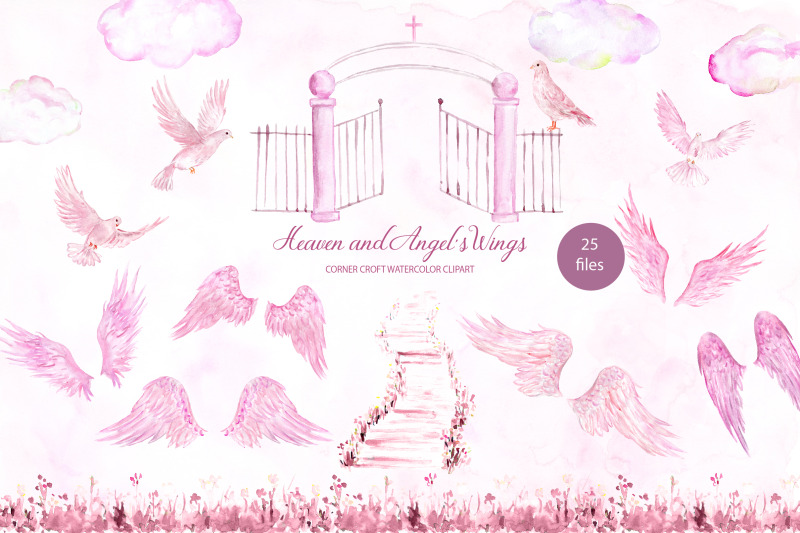 watercolor-clip-art-pink-heaven-and-angel-039-s-wings