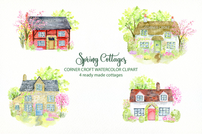 spring-cottages-clipart