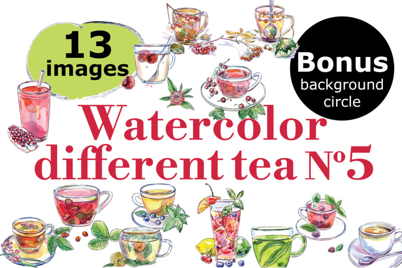 watercolor-tea-5-vector-set