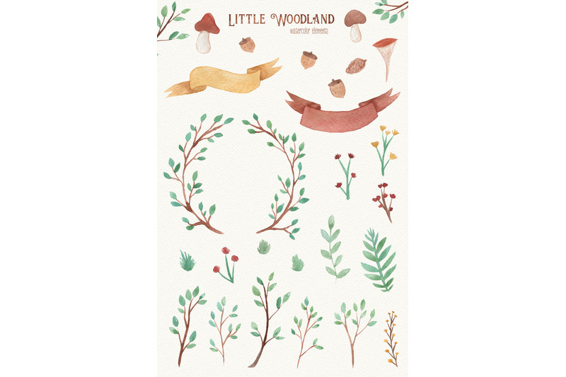 little-woodland-watercolor-clipart