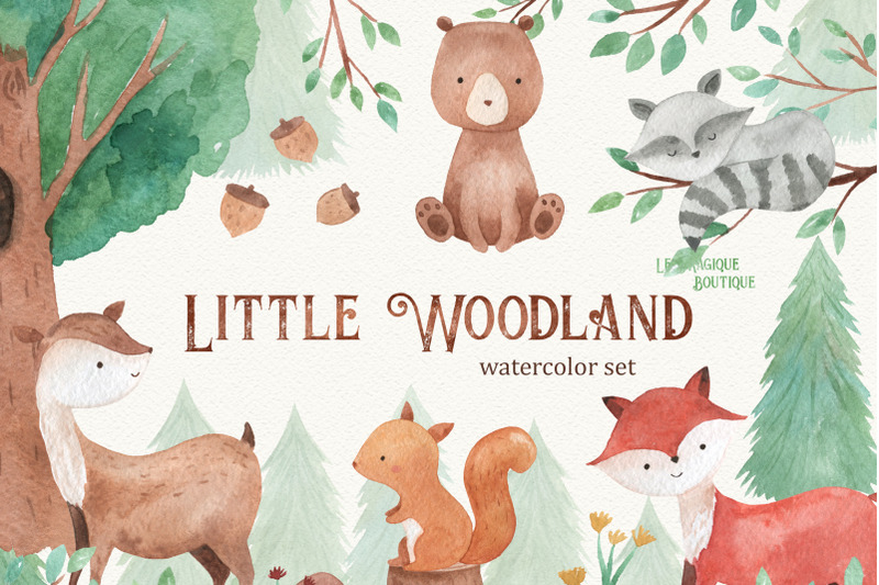 little-woodland-watercolor-clipart