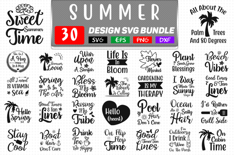 30 Summer Quotes SVG Bundle, Summer T shirt Design By ...