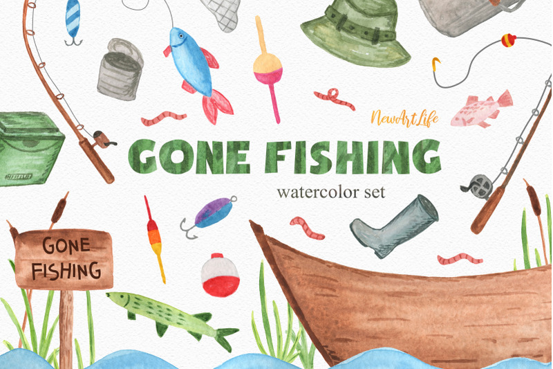 fishing-watercolor-clipart-set