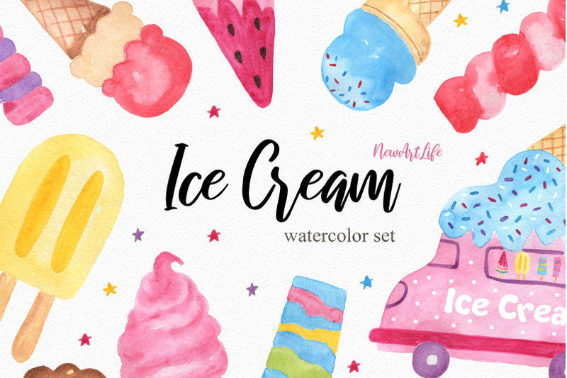 watercolor-ice-cream-clipart-set