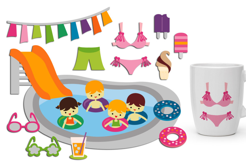 summer-pool-party-illustrations