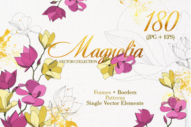 magnolia-vector-set
