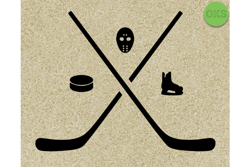 hockey-stick-puck-skates-vector-illustration