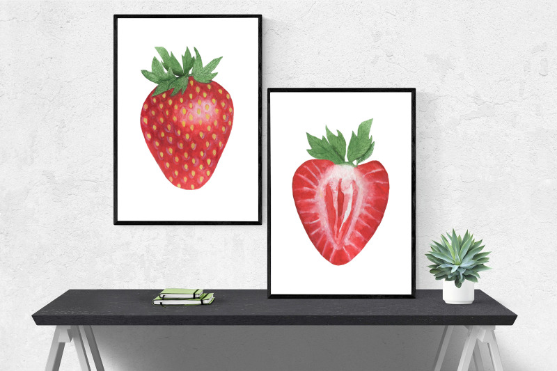 strawberry-watercolor-strawberry-pattern-strawberry-frame