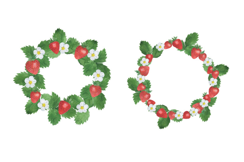 strawberry-watercolor-strawberry-pattern-strawberry-frame