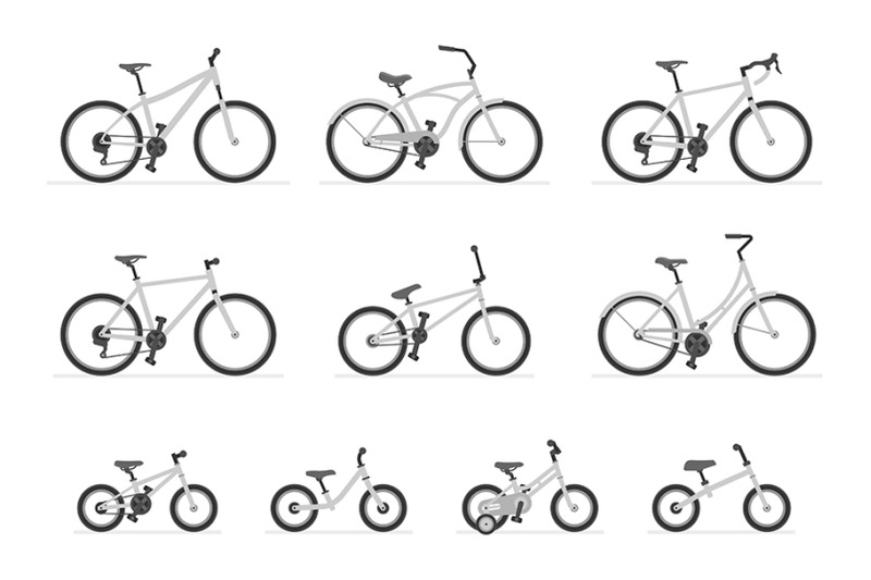 set-of-different-bicycles