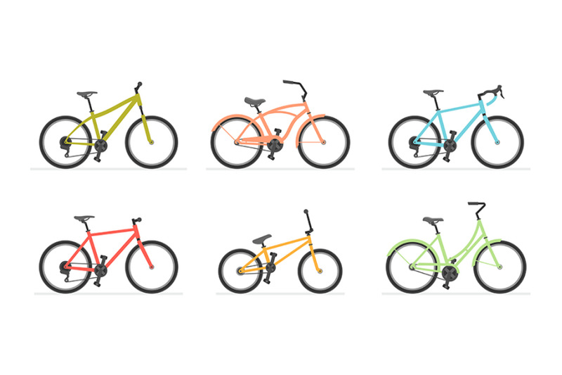 set-of-different-bicycles