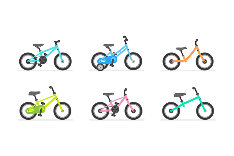 set-of-different-kids-bicycles