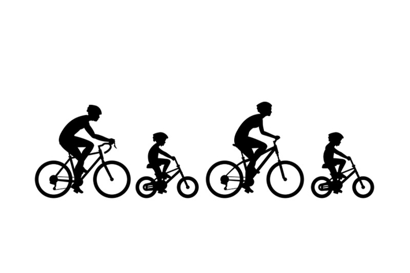 family-riding-bicycle-together