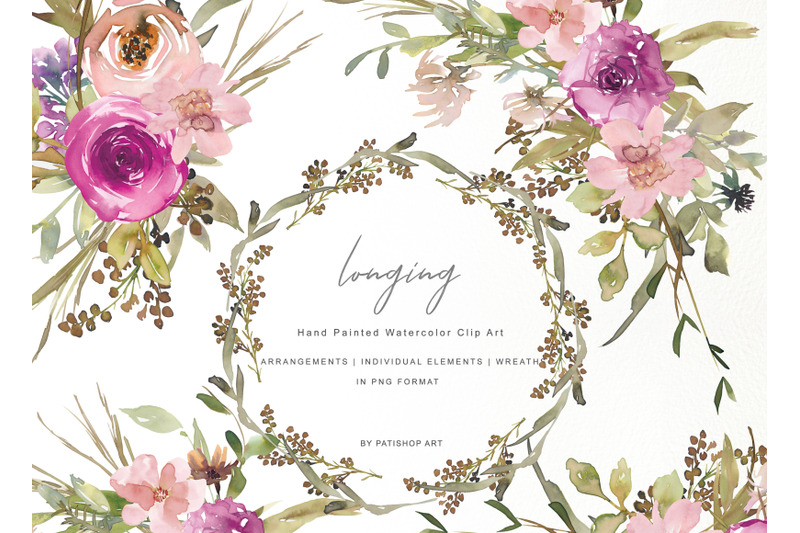watercolor-dusty-pink-and-purple-flowers-clipart-set