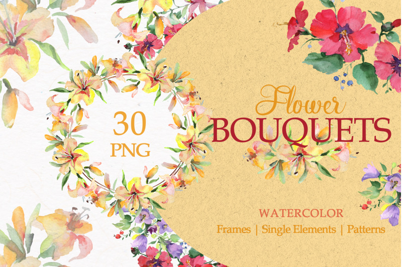 a-bouquet-of-morning-blooms-watercolor-png