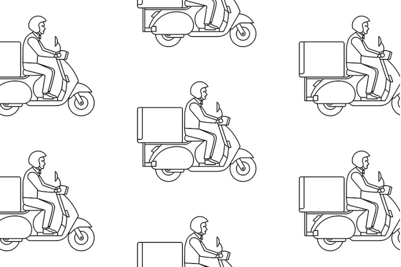 pattern-with-delivery-man-on-scooter