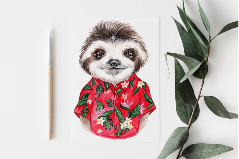 watercolor-sloths