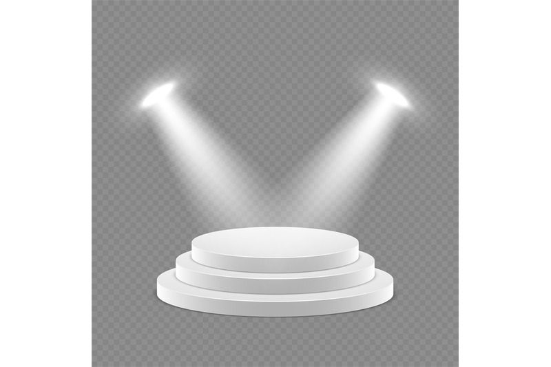 vector-3d-pedestal-with-spotlights-isolated-object