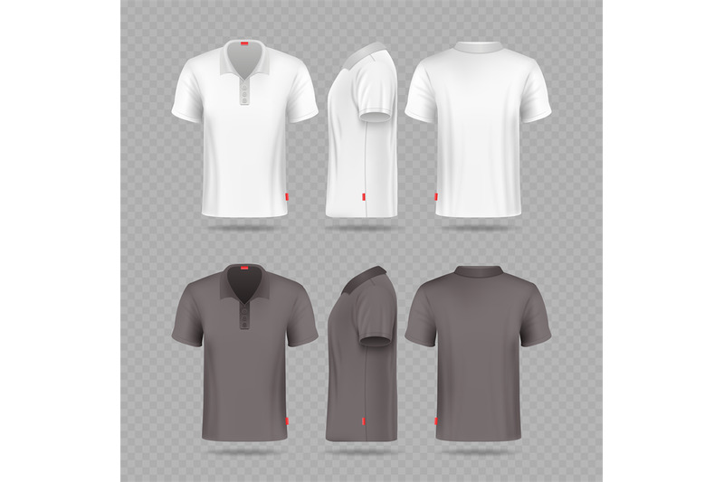 white-black-mens-polo-t-shirt-set-isolated-on-transparent-background