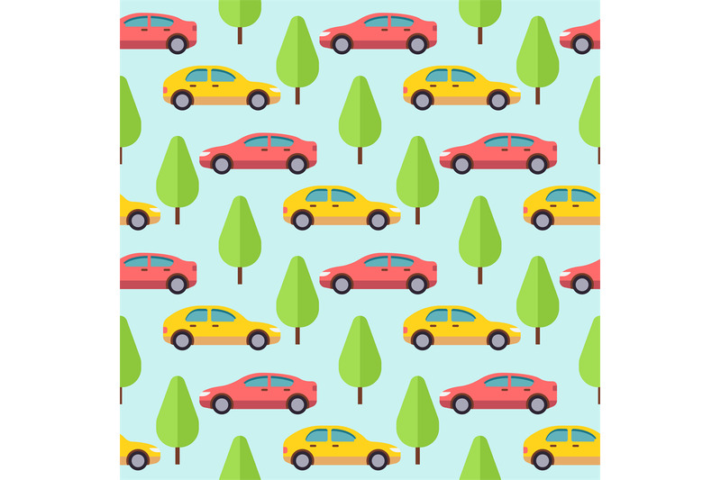 cars-and-trees-seamless-pattern-design