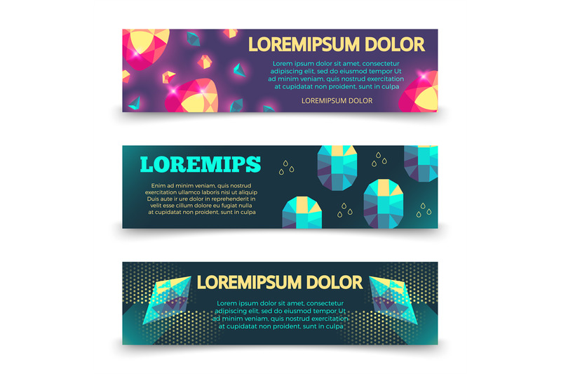 colorful-crystalls-banner-template-set