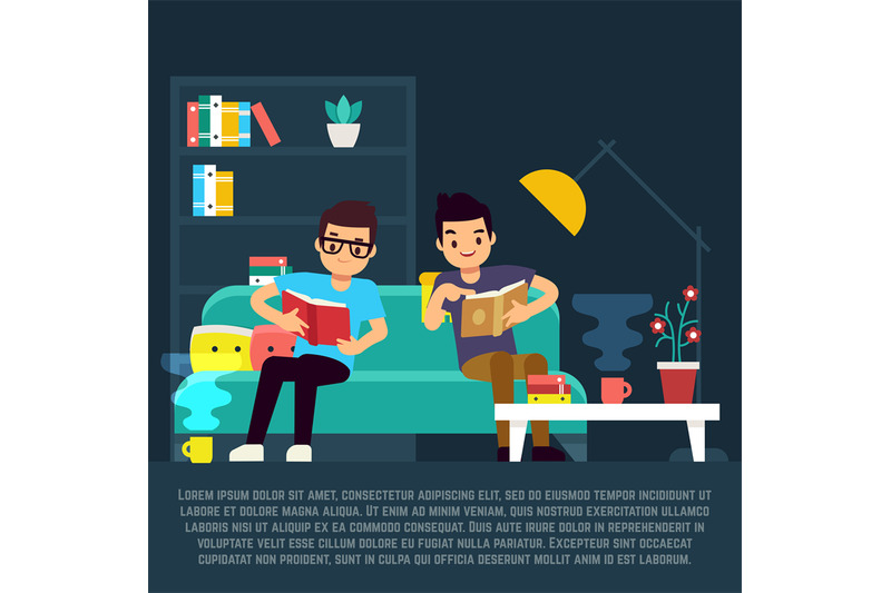 boys-reading-books-in-living-room
