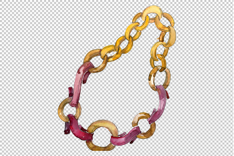 stylish-chains-leather-belts-watercolor-png