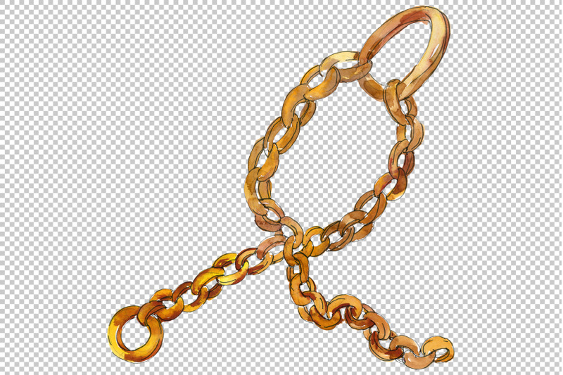 stylish-chains-leather-belts-watercolor-png