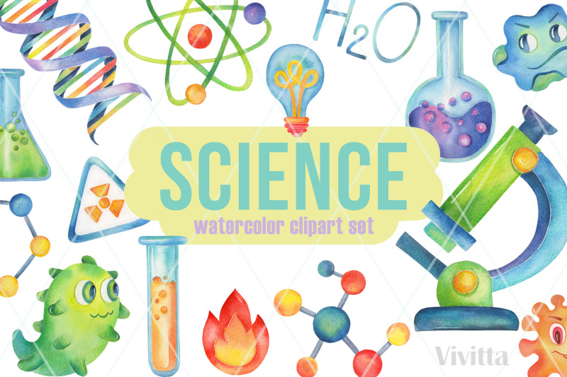 science-party-watercolor-clipart-chemistry-coronavirus