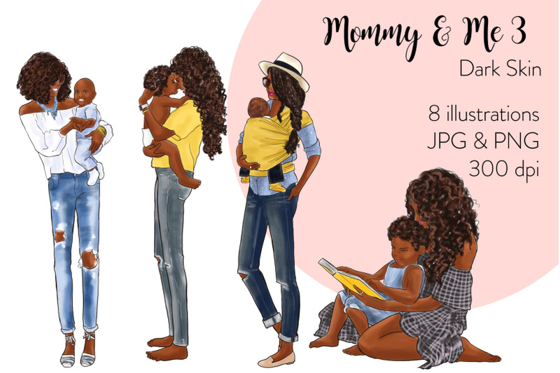 watercolor-fashion-clipart-mommy-amp-me-3-dark-skin