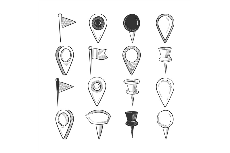 hand-drawn-doodle-navigation-pins-set