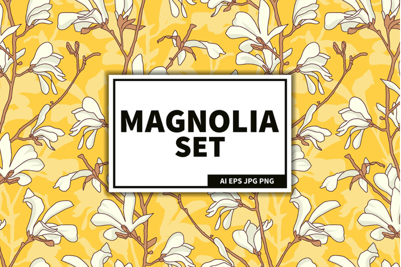 magnolia-flowers-blooming-set