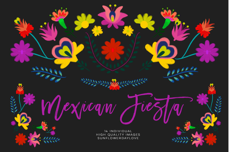 fiesta-clipart-mexican-watercolor-floral-clipart