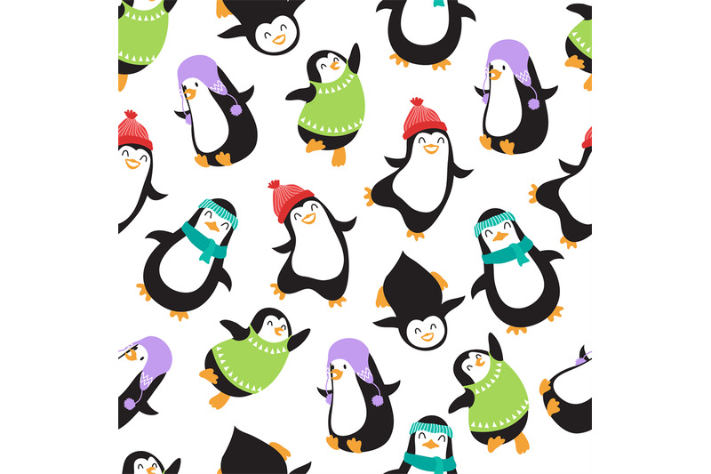 cute-christmas-baby-penguins-vector-seamless-pattern