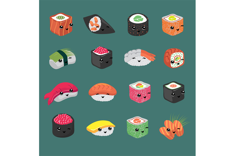 cute-and-fun-japanese-sushi-vector-cartoon-characters